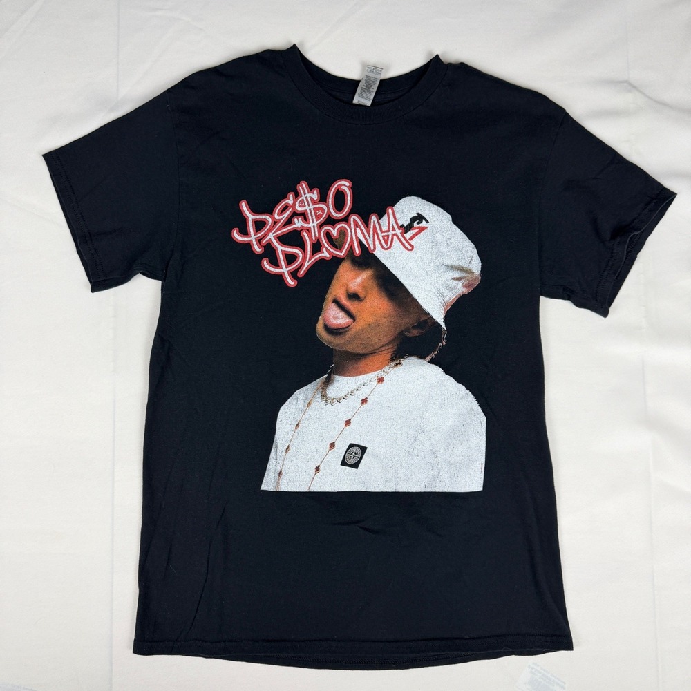Peso Pluma 2023 US Tour Graphic T-Shirt Mens Medium Black Gildan Heavy Cotton